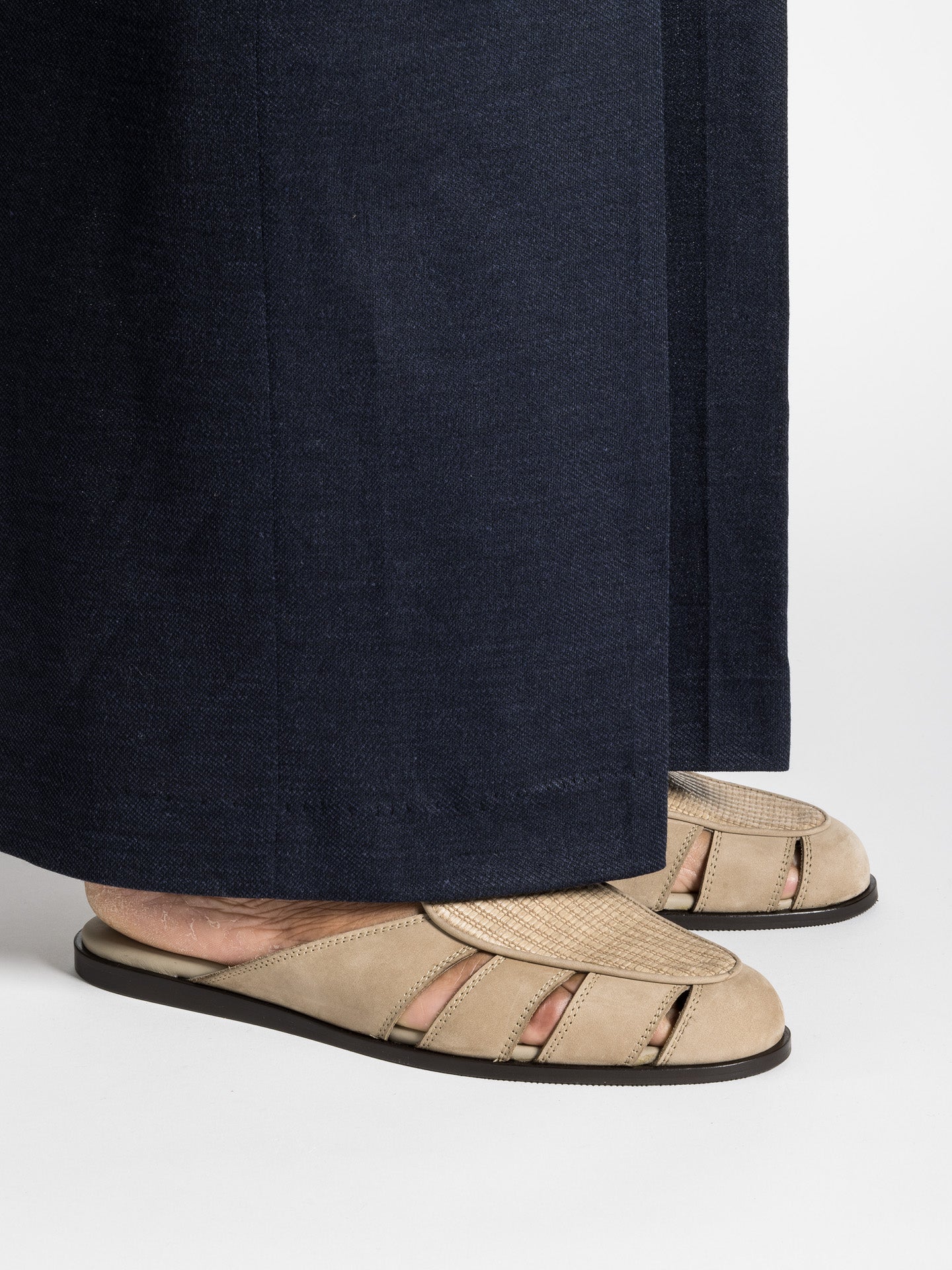 CAPRI MULE RAFFIA TAUPE – Jacques Solovière Paris