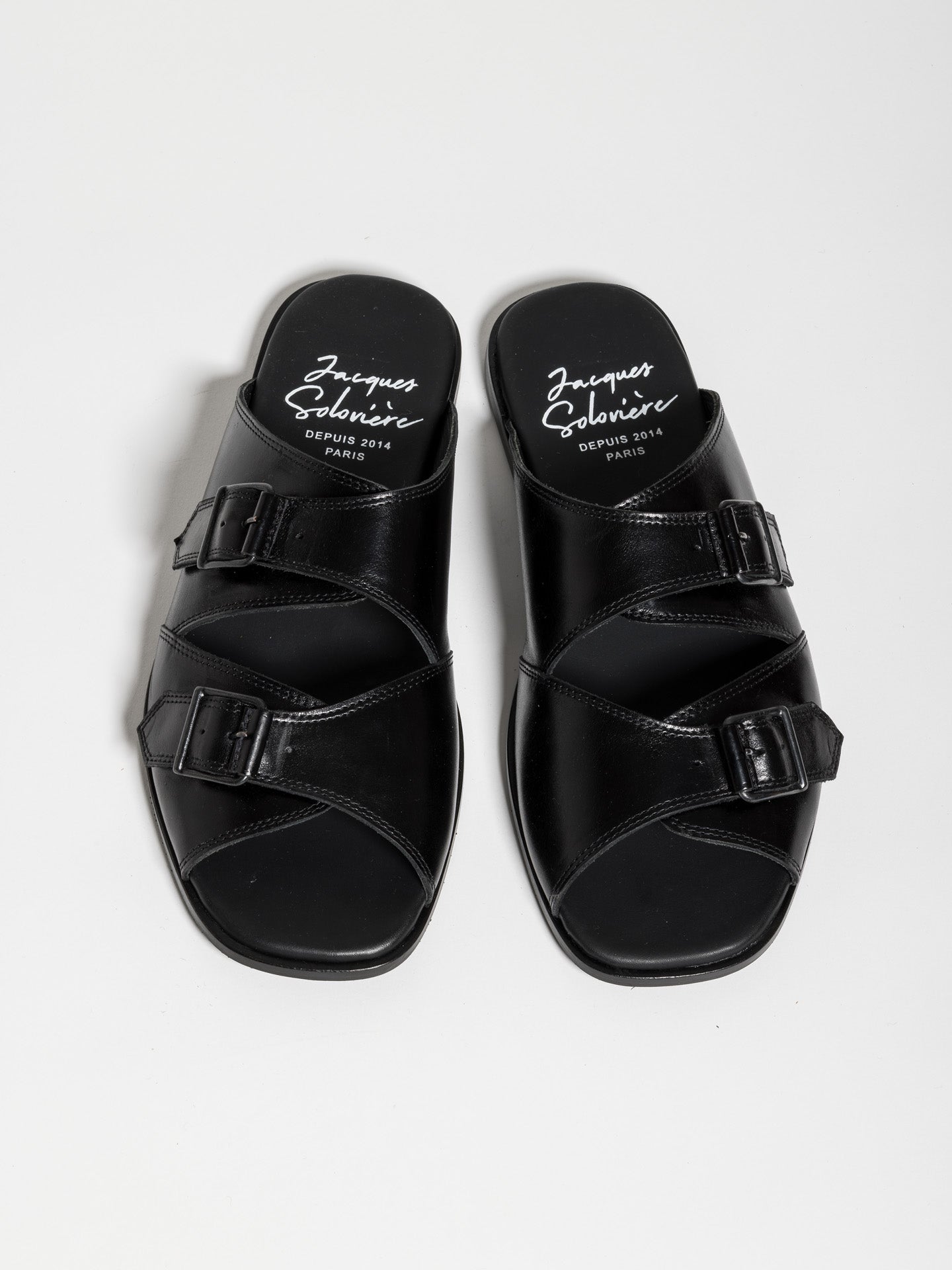 ALLY SANDAL POLISHED CALF BLACK – Jacques Solovière Paris