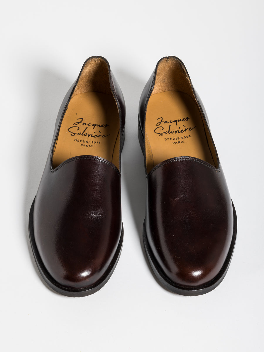 Jacques Solovière Paris | SLIM DARK BROWN LEATHER