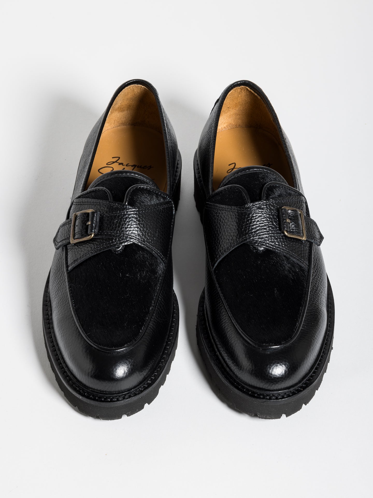 TOMMY LUG HAIRY CALF BLACK – Jacques Solovière Paris