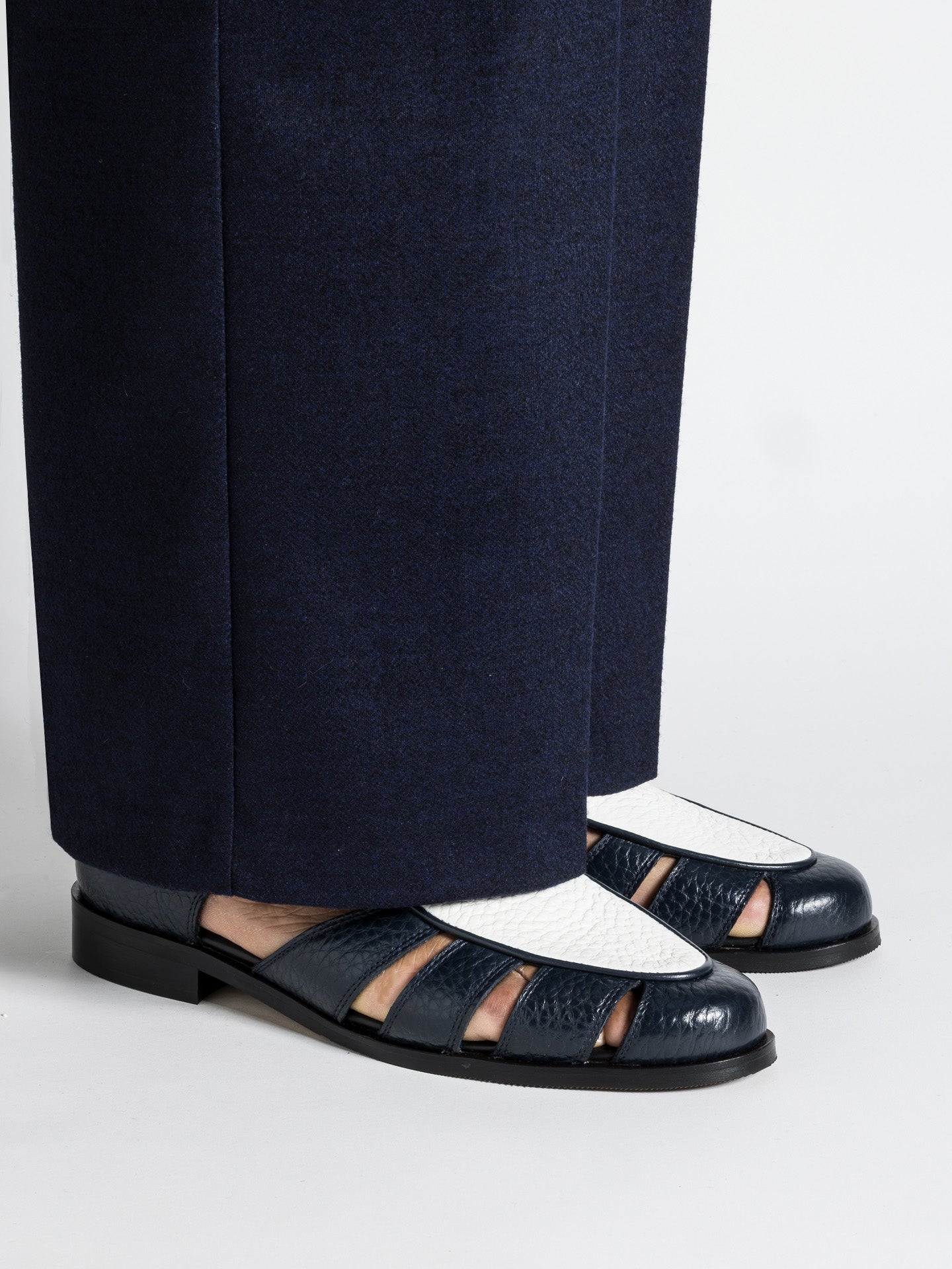 FRANCK BICOLOR NAVY & WHITE – Jacques Solovière Paris