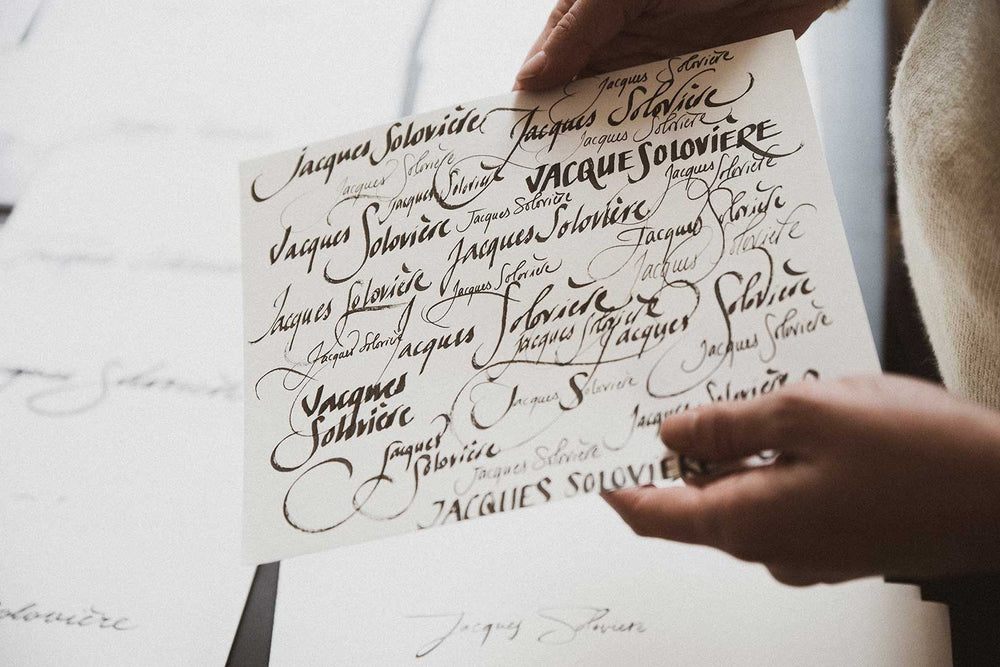 THERE’S SOMETHING TIMELESS ABOUT “JACQUES SOLOVIÈRE PARIS” SAYS FRENCH CALLIGRAPHER NICOLAS OUCHENIR