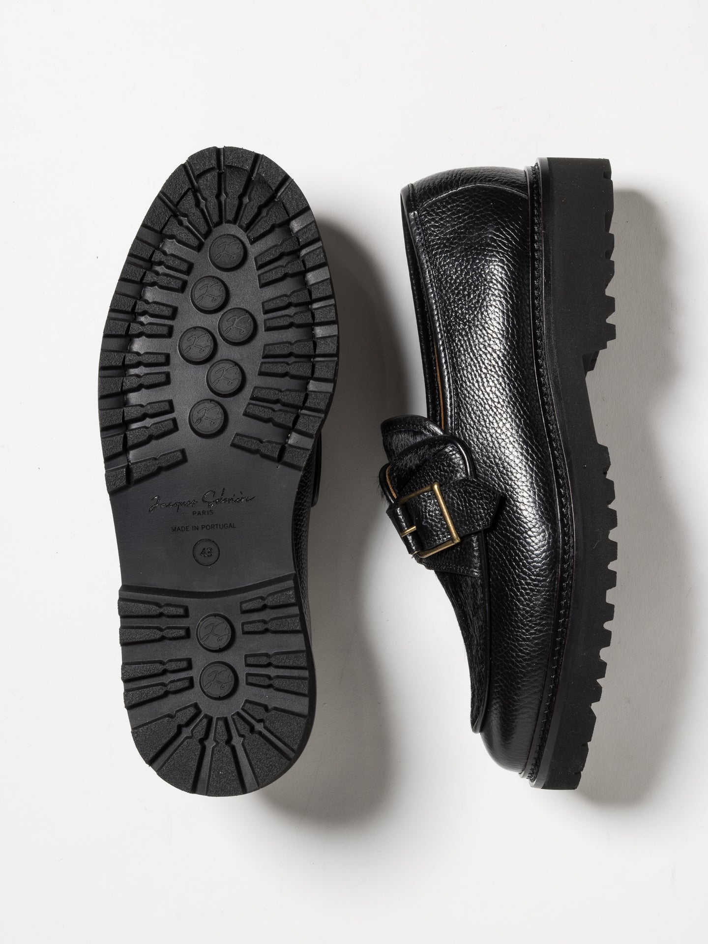 TOMMY LUG HAIRY CALF BLACK – Jacques Solovière Paris