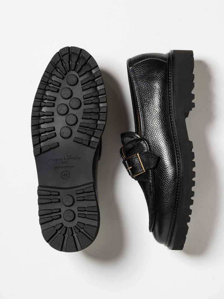 
                  
                    Load image into Gallery viewer, TOMMY LUG HAIRY CALF BLACK
                  
                