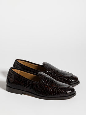 JACQUES NEW PATENT CROC STAMPED BROWN