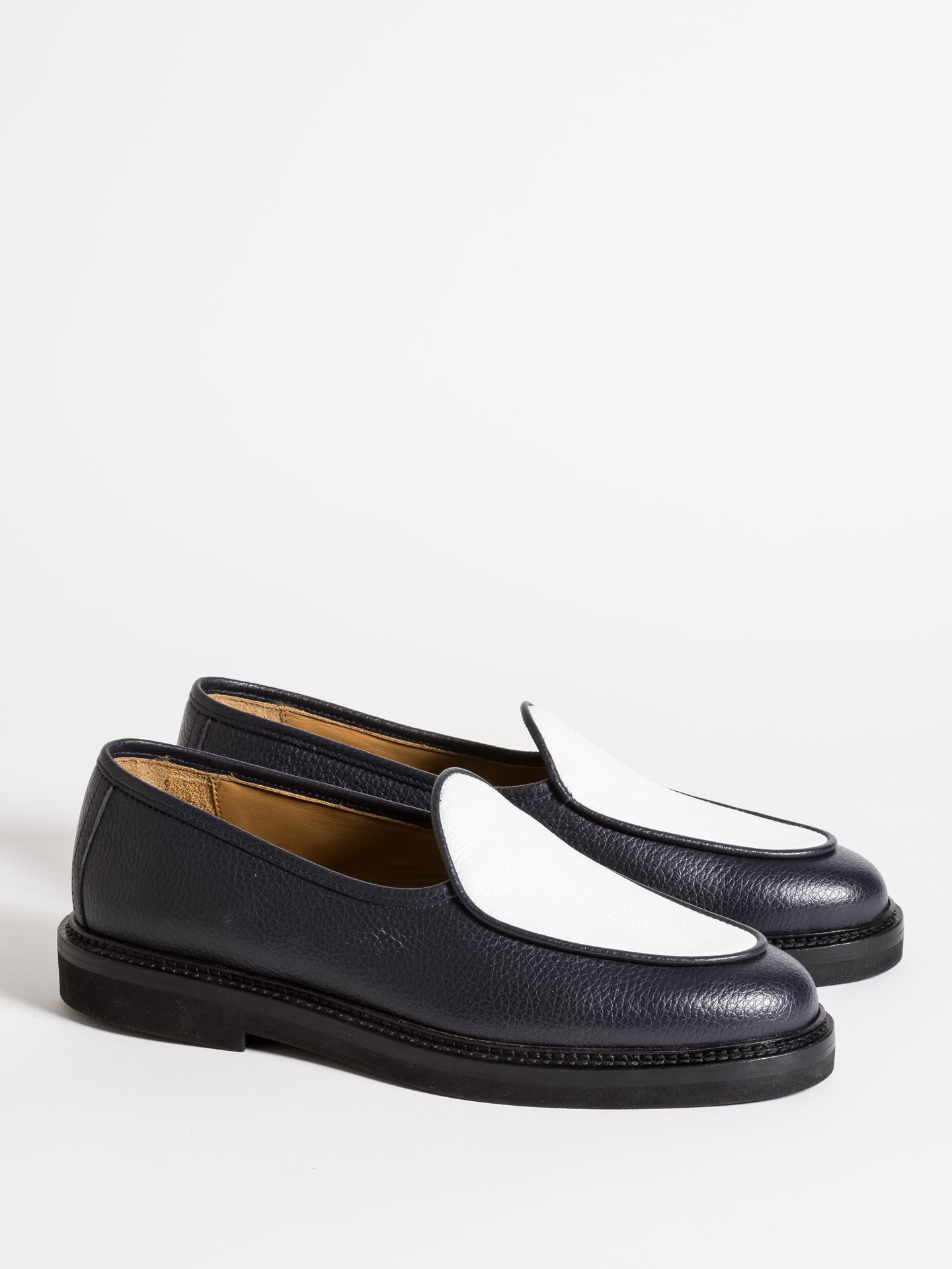 Jacques Solovière Paris | LEX GRAINED NAVY AND WHITE