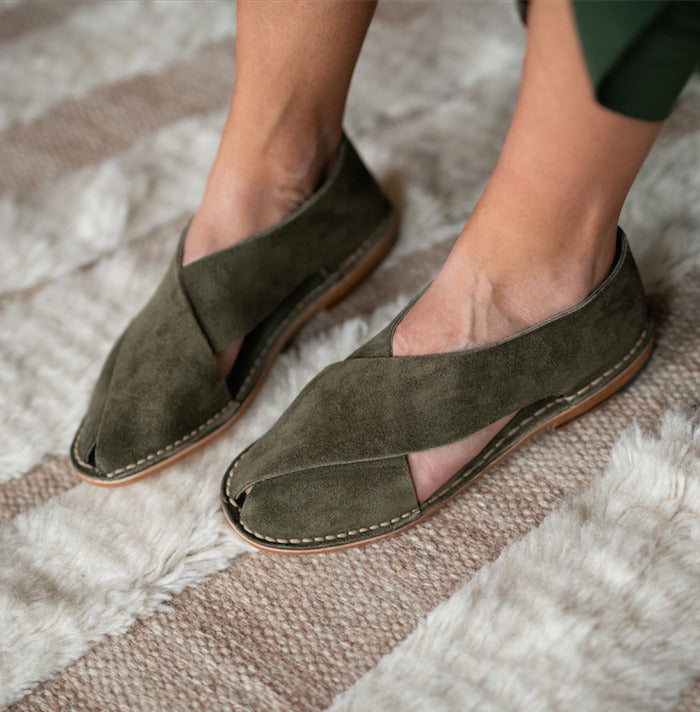 biarritz-khaki-suede – Jacques Solovière Paris